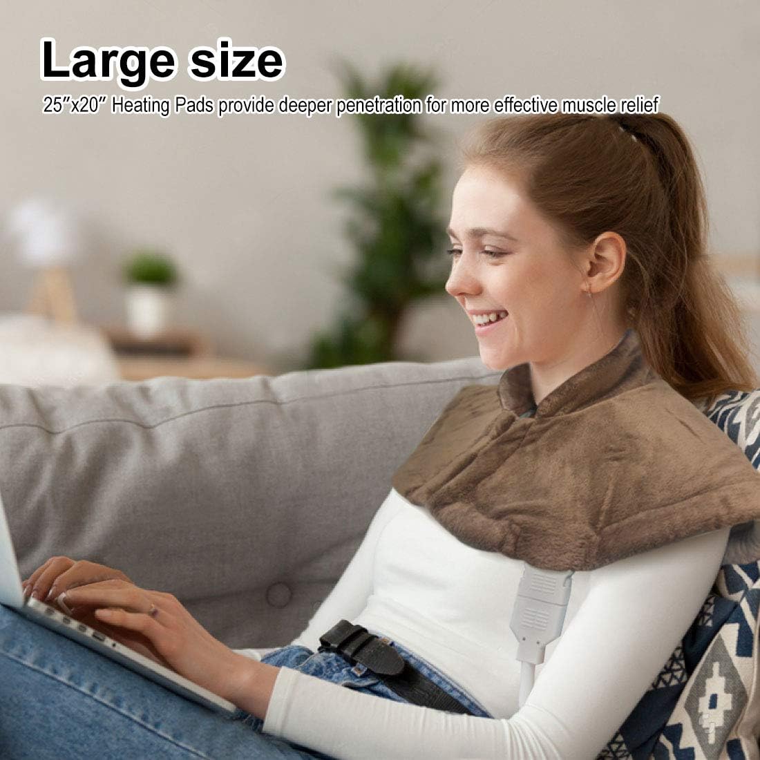 Heating Pad Fast-Heating Technology for Back/Waist/Abdomen/Shoulder/Neck Pain and Cramps Relief - Moist and Dry Heat Therapy with Auto-Off Hot Heated Pad by GOQOTOMO-HW-PJ: Health & Personal Care