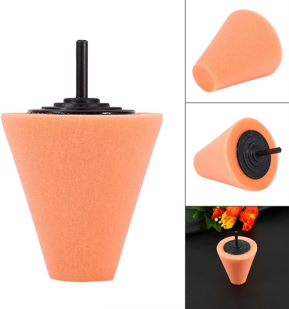 Qiilu Wheel Polishing Cone Pad, 1PCS Foam Polishing Cone Shaped Buffing Pads for Wheels - Use with Power Drill - Image 3