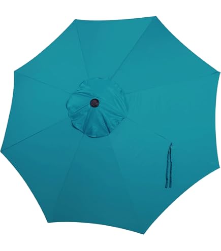 MASTERCANOPY Patio Umbrella 7.5 ft Replacement Canopy for 6 Ribs-Turquoise Canopy Only