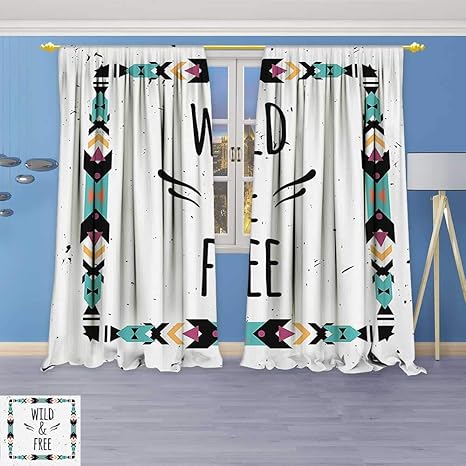 Amazon 3d 幾何学模様 ファッション デザイン プリント 断熱 遮光カーテン 矢 羽根付き プリント インド抽象 アステカ ボヘミアン モノクロ 模様 白黒 ベッドルーム用 96w X 84l Inch Cgcl 15 k245xg214 カーテン オンライン通販