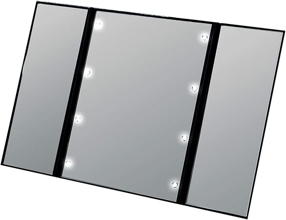 Amazon コモライフ Comolife Ledメイクアップ三面鏡 化粧鏡 卓上ミラー 角度調節可 折りたたみミラー Ledライト付 コンパクト 携帯にも コモライフ Comolife 化粧鏡 通販