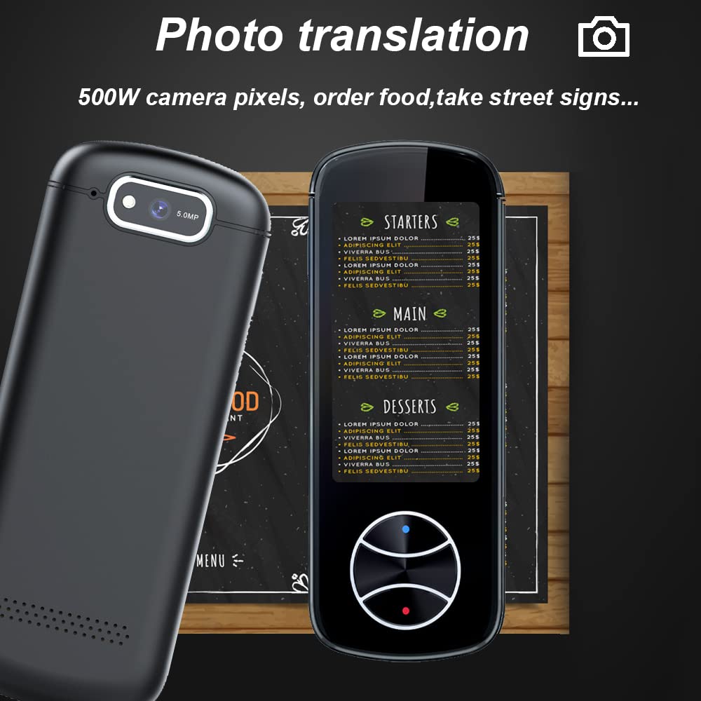 Portable Language Translator Device, 2024 Updated Photo Translation, Offline/WiFi Translator for Travel, 137 Languages Smart Two-Way Instant Voice Translator, Business Communications Grey