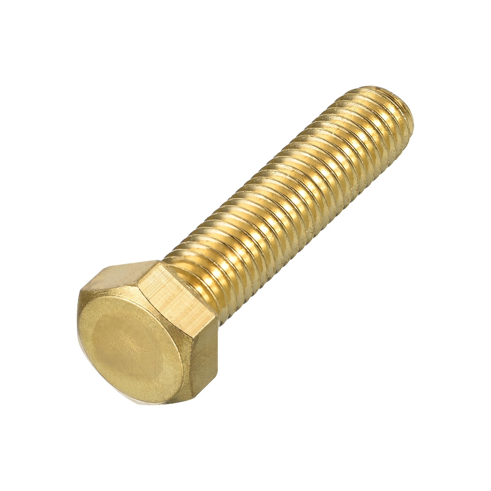 METALLIXITY Hex Head Screw Bolt (1/2-13x2-1/4") 1Pcs, Brass Fully Threaded Solid Brass Hex Bolts Machine Screws - for Machinery Repair