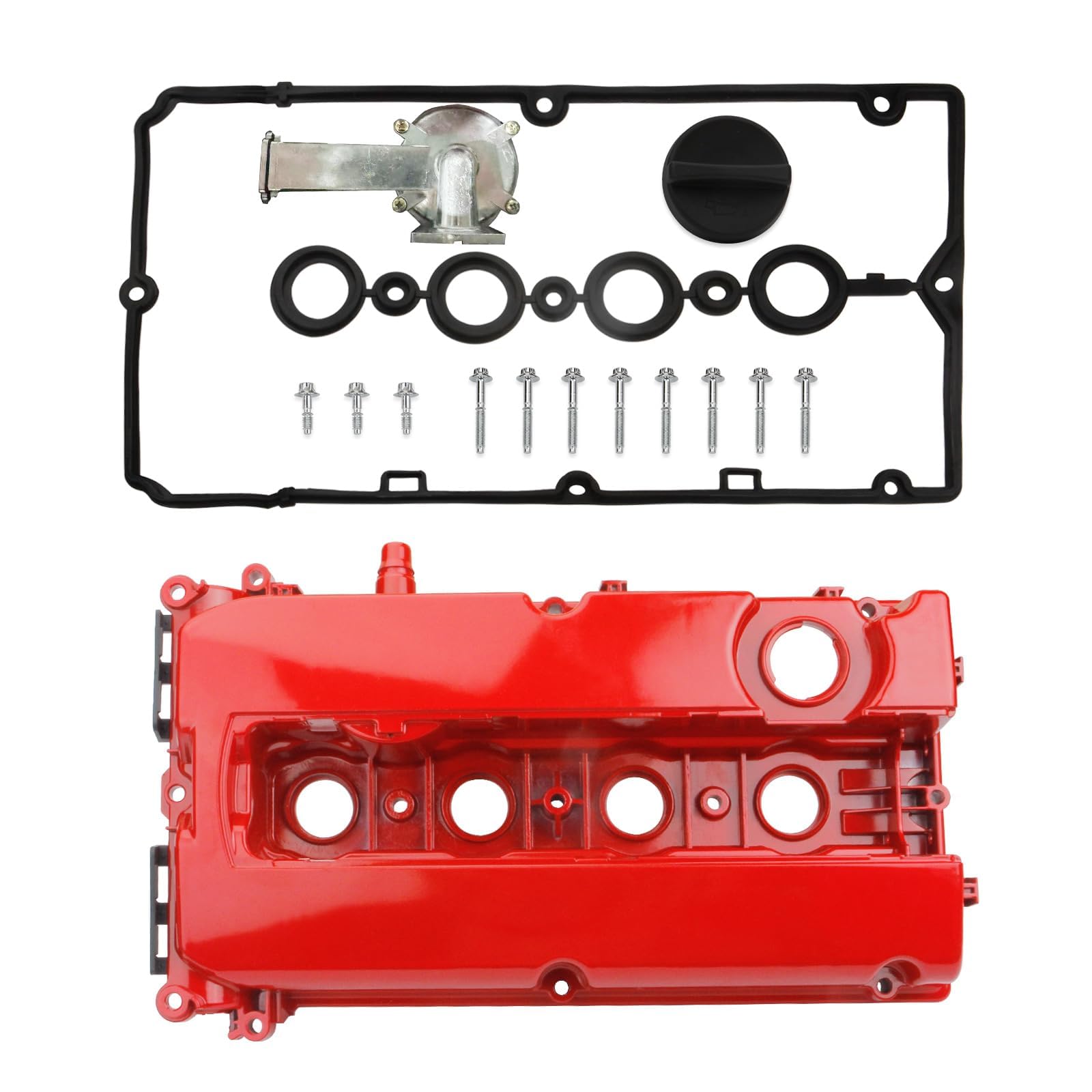 Photo 1 of MITZONE Aluminum Valve Cover Compatible with Chevy Cruze 2010-2016 Sonic 2012-2018 Trax 2013-2020 Aveo 2009-2011 Aveo5 2009-2011, Pontiac G3 2009-2010 L4 1.6L 1.8L, Replace 254-920 55558673 55564395