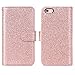 ULAK iPhone 6S Case Detachable Wallet, iPhone 6 Case, Glitter PU Leather Flip iPhone 6S Wallet Case with 7 Card Holder & Detachable Magnetic Hard Cover for iPhone 6/6S 4.7 inch,Bling Rose Gold