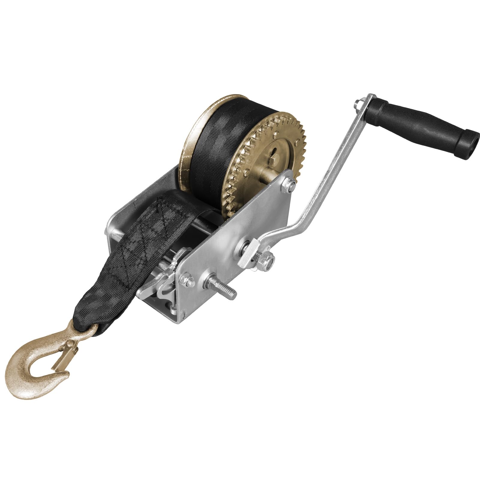 Photo 1 of ***(MISSING HANDLE)***Jack Boss Hand Winch, 2000 lbs Pulling Capacity, Boat Trailer Winch Heavy Duty Rope Crank with 26.3 FT Polyester Strap, Manual Operated Hand Crank Winch for Trailer, Boat or ATV Towing