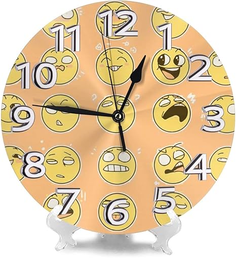 Amazon 掛け時計 掛時計 壁掛け 置き時計 絵文字 連続秒針 クロック 音無し 円形 壁引越 新築 開業 昇進 退職 出産 お礼 飾る サイレント インテリア 置き時計 掛け時計 オンライン通販