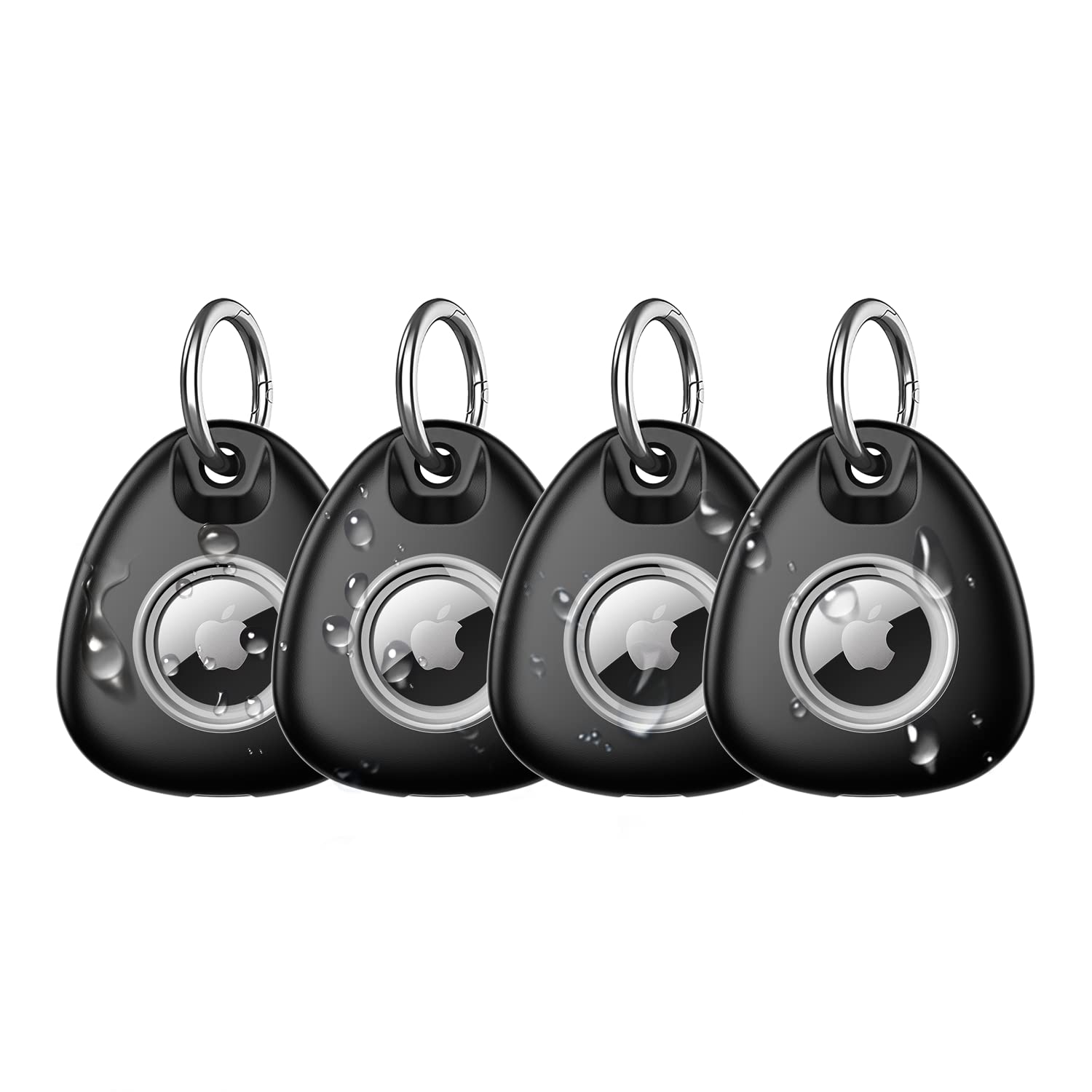 Compatible with Airtag Holder, IP68 Waterproof Air Tag Keyring, Hard TPU Airtags case, 360° Full Protection Air Tag. Holder with Key Ring for Apple Locator Tracker Anti-Lost Device