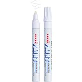 Uni-Ball Uni Paint PX-20 Oil-Based Paint Markers, Medium Line (1.8-2.2mm), White, 2 Count