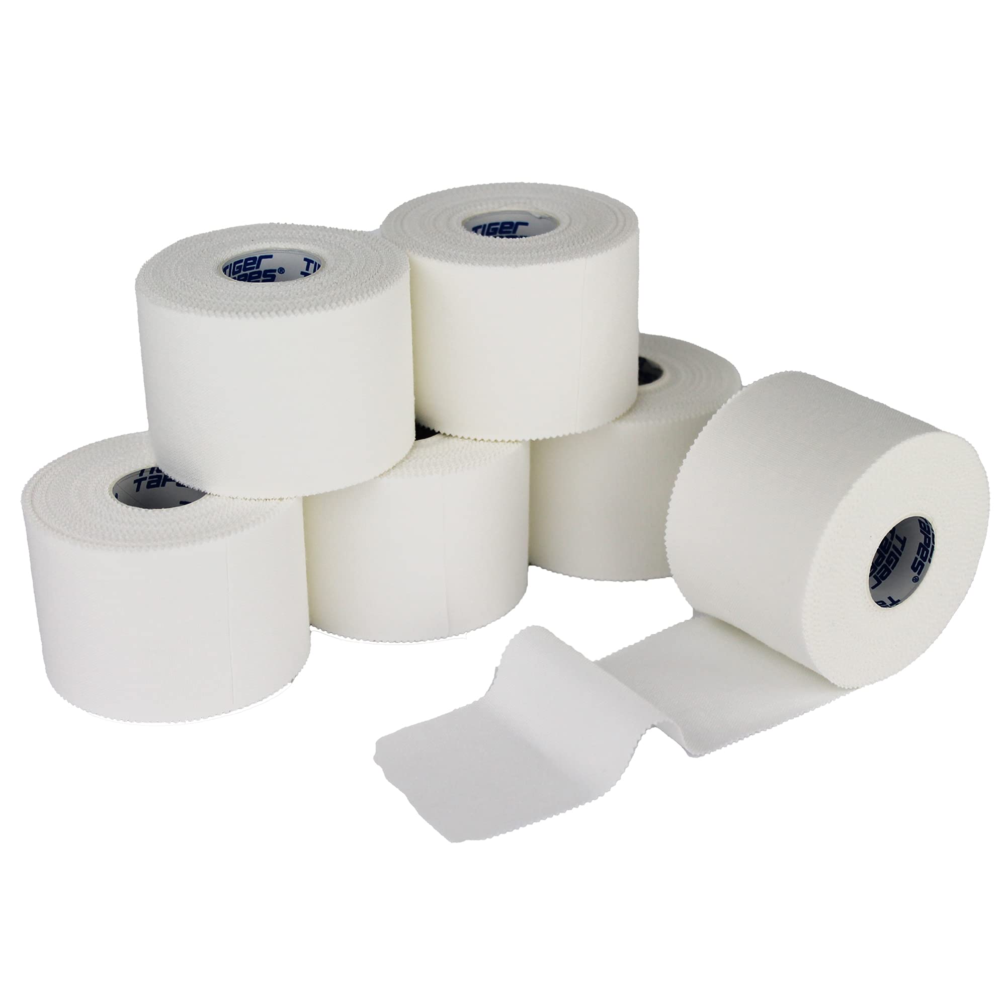 TIGERTAPES Zinc Oxide Tape - 6 Rolls - 5cm x 13.7m | White Sports Strapping Tape for Ankles, Shoulders, Knees and Hands | Blister Prevention & Joint Support for Rugby, Football, Boxing & Cricket