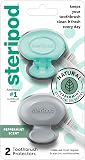 Steripod Clip-On Toothbrush Protector with Peppermint Essential Oils, Keeps Toothbrush Fresh and Clean, Travel Accessories, Fits Most Manual and Electric Toothbrushes, 2 Count