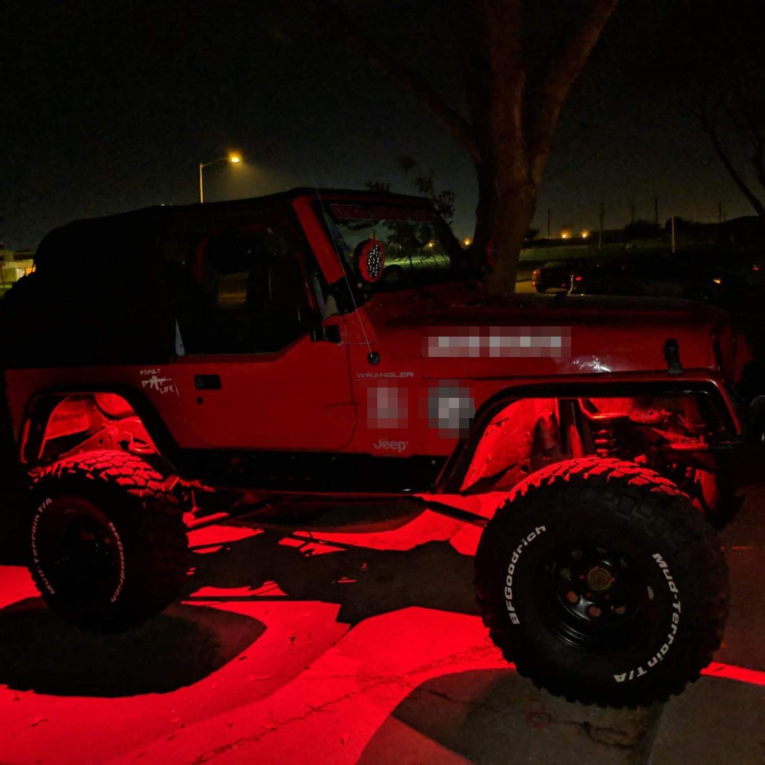 2 Pods LED Rock Lights, Ampper Waterproof LED Neon Underglow Light for Car Truck ATV UTV SUV Jeep Offroad Boat Underbody Glow Trail Rig Lamp (Red): Automotive