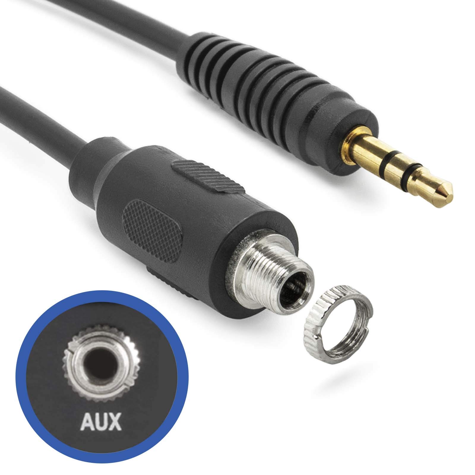 Adapter Universe AUX IN Extension Cable 3,5mm Jack & Socket 30cm Black