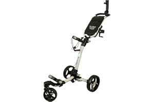 Axglo V2 Golf Push Cart Small Collapsible- Front Wheel Swivel -Golf Trolley- Umbrella Holder and Beverage Holder Included