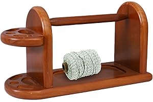RoseFlower Wooden Yarn Holder Dispenser for Crocheting, Yarn Ball Holder for Knitting, Wood Yarn Holder,Thread Holder,Knitting Embroidery Accessory Gift, Yarn Spindle Dispenser Accessories#1
