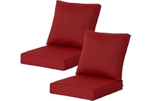Localive 24x24 Inch Outdoor Deep Seat Cushions Set of 2,Thick High-Density Foam, Removable Cover with YKK Hidden Zipper,Water