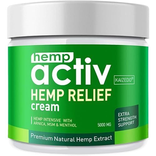HEMPACTIV Hemp Pain Relief Cream | Hemp + MSM + Arnica + Menthol | Relieve Muscle, Joint & Arthritis Pain | Effective Hemp Pain Cream | 2oz 