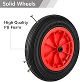 Trintion 14" Puncture Proof Solid Wheelbarrow Wheel 3.50-8 Red view 3