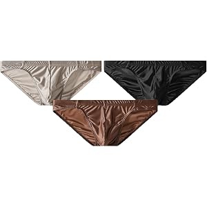 3 Packs Men's Ice Silk Satin Panties Low Rise Ultra-thin Breathable and Smooth Men's Briefs Intimates
