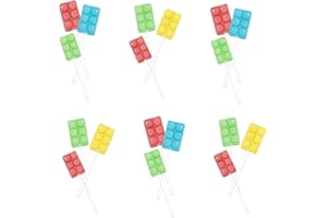 DEE BEST Brix On Stix | Brick Building Party Lollipop Suckers | Assorted Fruit Flavors Candy | 18 Count | Great for Birthday Parties, Holiday Giveaways, Party Favors, School Treats
