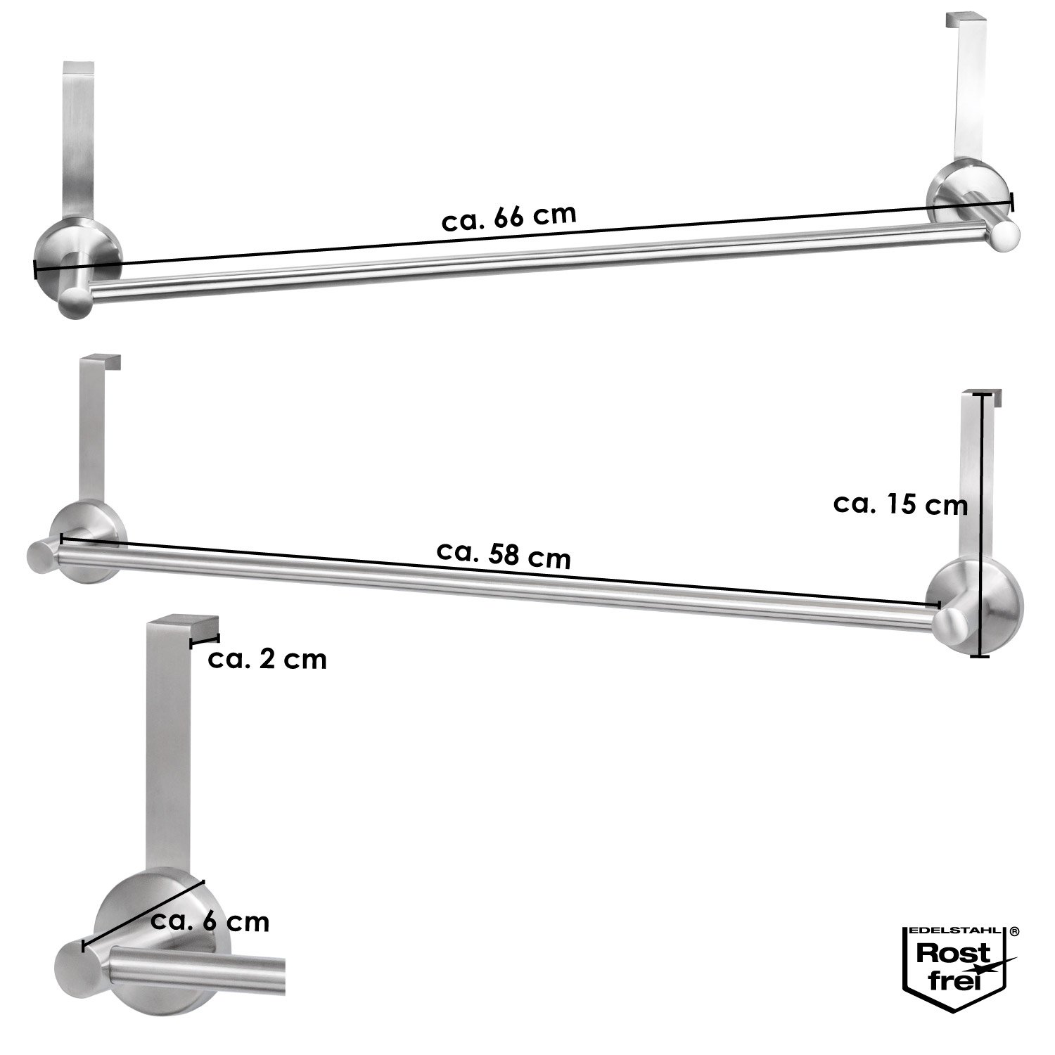 Tür-Handtuchstange bremermann Badserie PIAZZA Handtuchstangen Küche
