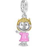 GNOCE Peanuts Sally Brown Pendant Dangle Charm for Women, S925 Sterling Silver Dangle Charms for Women Wife, Valentine‘s Day, Mother’s Day Jewelry