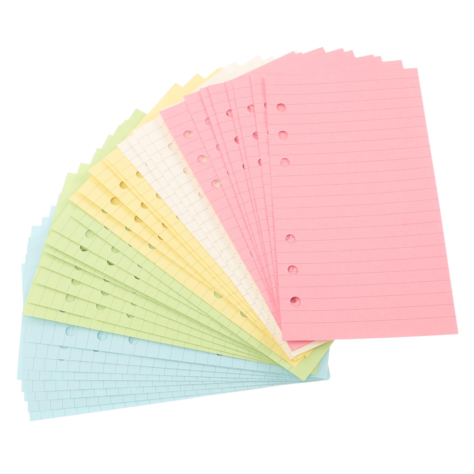 Tomaibaby A6 Loose Leaf Paper Refills 50 Pages Colorful Refill Inserts for Notebooks Planners and Diaries 6-Hole Punched Writing Pads Office Supplies
