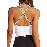 Danysu Sculpt Workout Tank Tops Women Backless Longline Sports Bras Strappy Padded Yoga Top