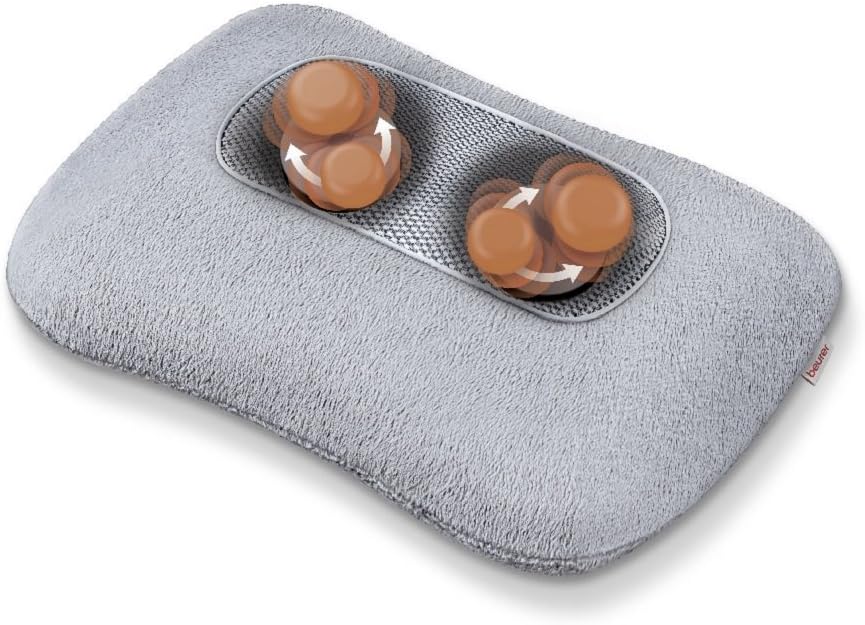 Beurer MG 145 Massage Pillow, Back Neck Massager for Relaxing Shiatsu Massage Warming Function, Washable Cover, 4 Massage Heads, Grey - Image 3