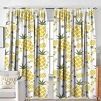 DESPKON-HOME Pineapple Decor 3D Printed Pattern Curtain Bedroom Decor Pineapple Pictogram Decorative Vintage Pattern Farm Vibrant Color Artwork Darkening Darkening Curtains W96 x L72 in