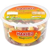 Original Haribo Tangfastics Tub The Original Sour Mix Sugar Coated Super Tangy Sour Gummies Gummy Sweets Imported From The UK British Gummy Candy HARIBO Tangfastics Tub, 1000 g