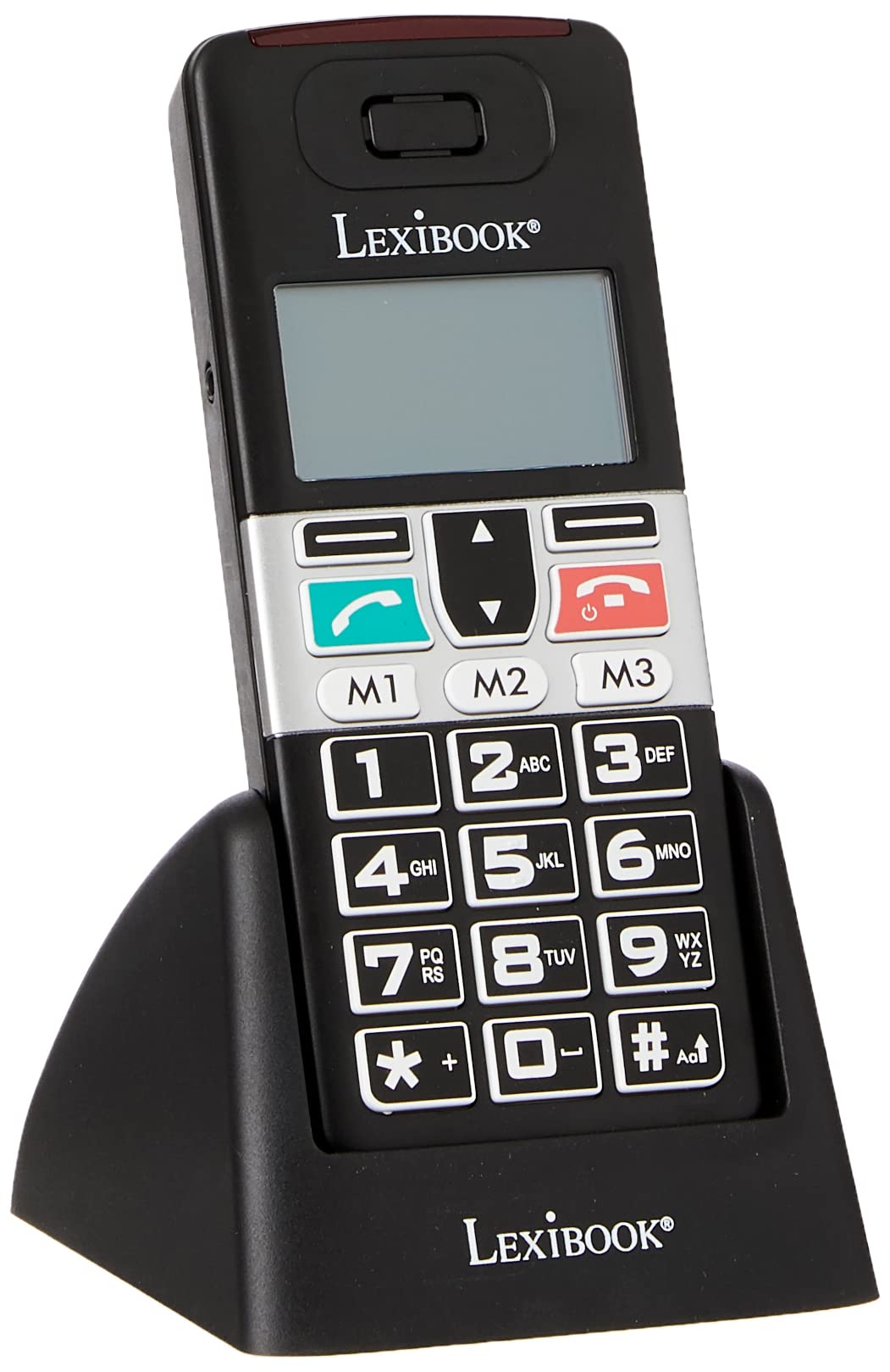 LEXIBOOK, Elderly Mobile, Torch light, notepad at the back of the handset, loud speakerphone, Black, MP100