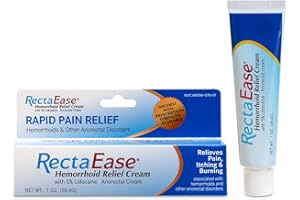 RectaEase 5% Lidocaine Hemorrhoid Topical Relief Cream, Rapid Numbing for Itching & Burning, Extra Strength Anorectal Treatment for Sensitive Areas, Advanced Formula for Fast Soothing Care, 1 oz Tube
