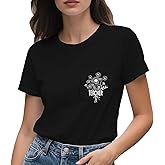 sallrue Teacher Shirts for Women Teach Teaching Tshirts Bow Pencil Shirt Teacher Life Tee Tops