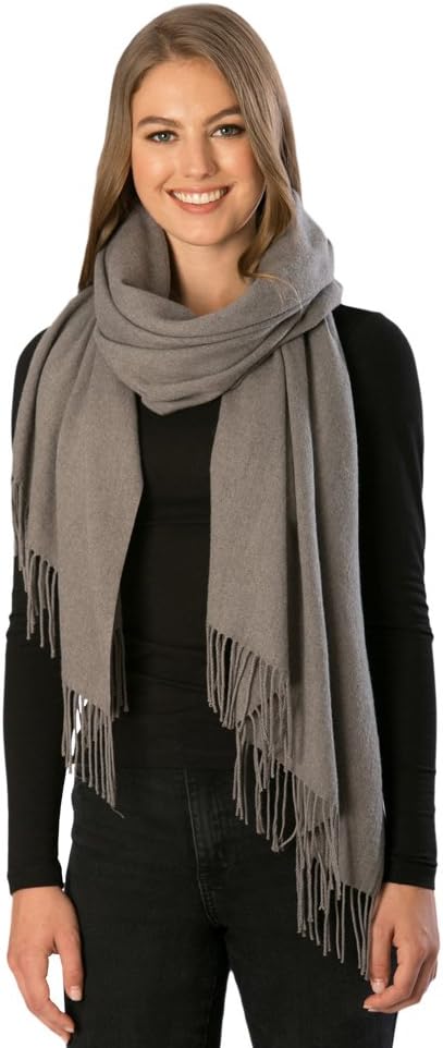 Womens Soft Cashmere Feel Oblong Scarf in Solid Colors
