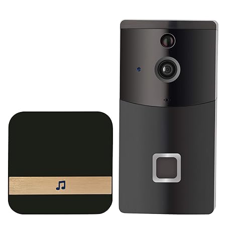 BlumWay Video Türklingel, DoorBell 720P HD Wifi Überwachungskamera in 32G Speicher, mit Glockenspiel und Akku, Echtzeit-Video