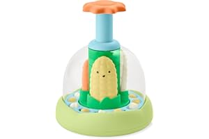 Skip Hop Press & Spin Baby Toy, Farmstand What's Poppin Corn Spinner