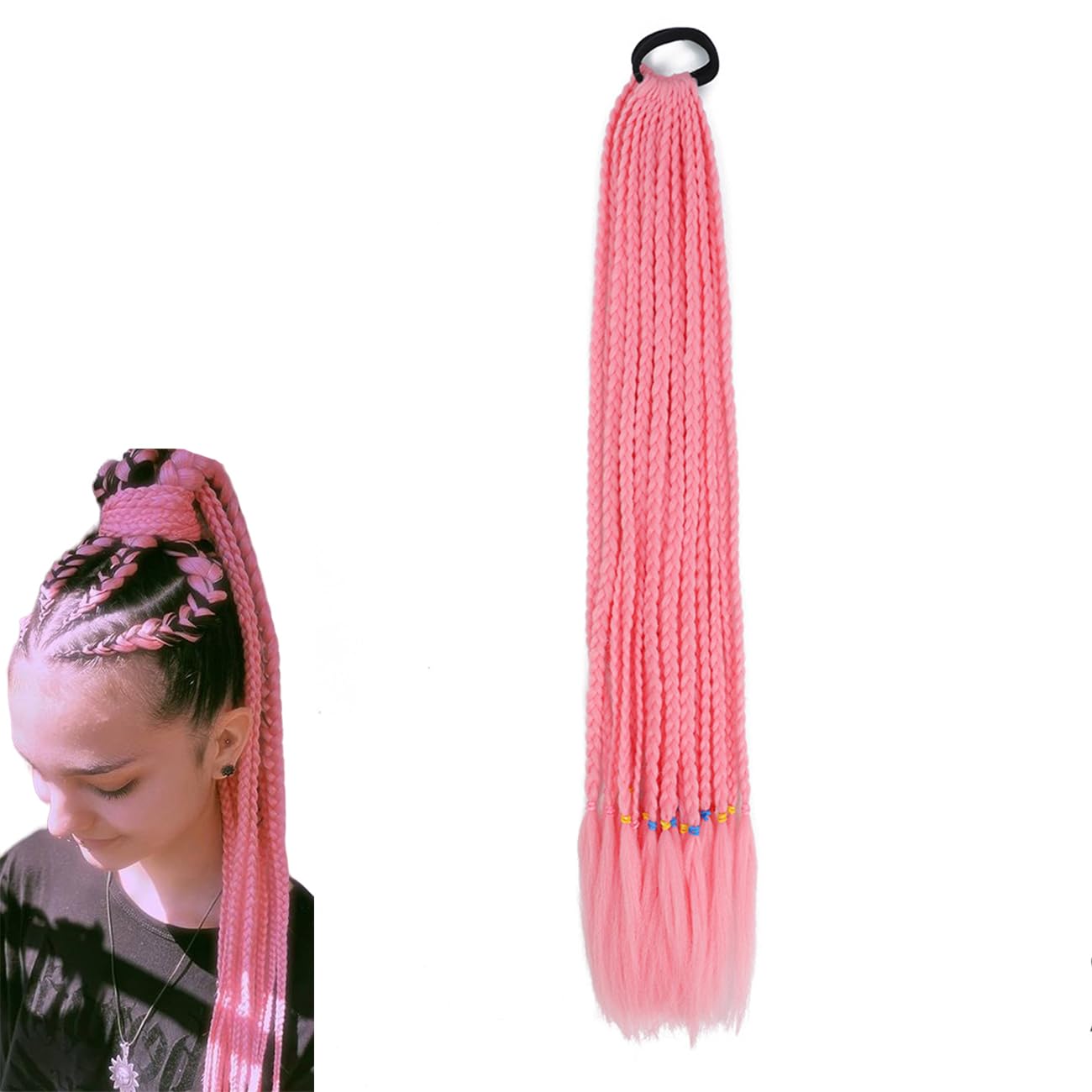 prinfantasy Braiding Hair Extensions Synthetic Crochet Braids Natural Braids Hair pink Hair Extensions for Braiding, BZ133 โ image 1