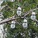 4 Pack Hanging Solar Lights Christmas Yard Decoration, White LED Solar Crackle Globe Hanging Lights Waterproof Outdoor Solar Lanterns with Handle for Garden, Yard, Patio, Lawn(White)