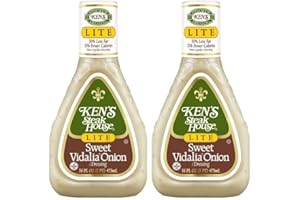 VENDING 2 U Ken's Steak House Lite Dressing, Sweet Vidalia Onion, 16 Ounce, Pack of 2, Bundled with V2U Utensil Set