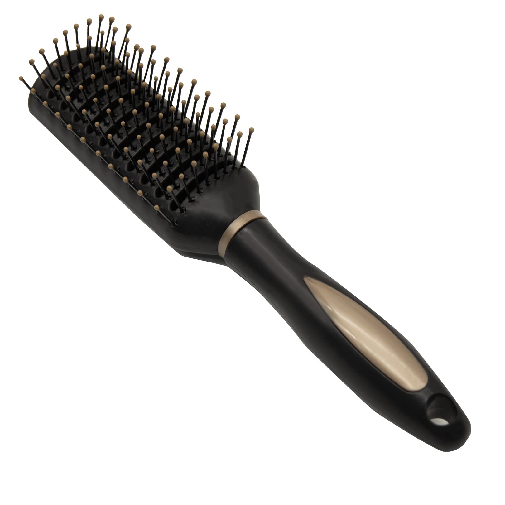 Vent Hair Brush for Men Women, 11 Row Detangling Brush for Curly Straight Hair, Wet Dry Use, Black