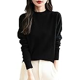 Chanyarn Women's 100% Merino Wool Seamless Sweater Mock Neck First-Line Ready to Wear Long Sleeve Knitted Pullover Tops