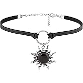Sacina Gothic Boho Celestial Sun Choker, Black Choker, Boho Goth Necklace, Halloween Christmas Jewelry Gift For Women