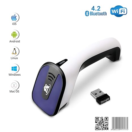 Portable Wireless Bluetooth Barcode Scanner Scanavenger 3 In 1 Hand Scanners Cordless Rechargeable 1d And 2d Scan Gun For Inventory Management - 