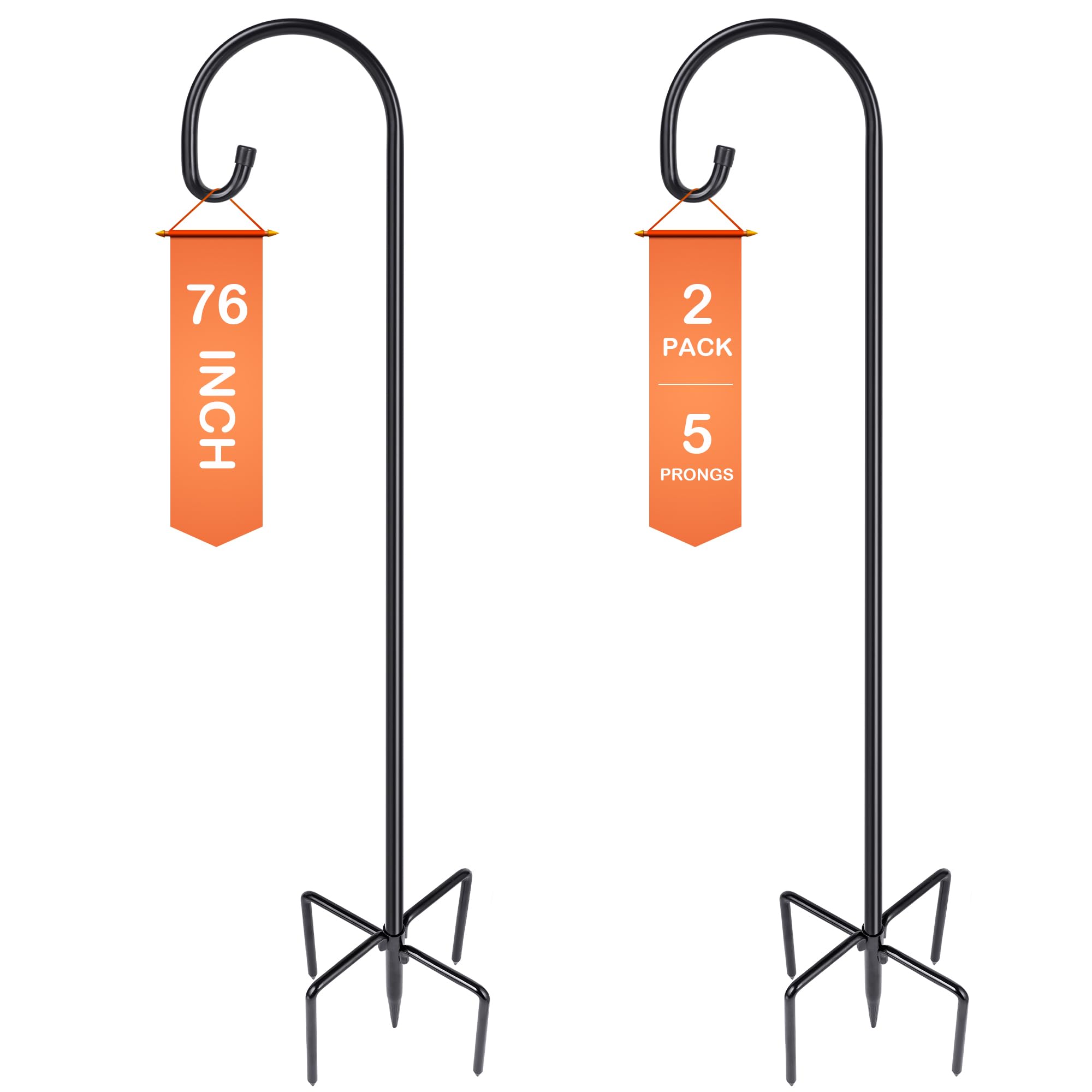 Photo 1 of Shepherd-Hooks Adjustable for Bird-Feeder Lantern Plant-Hook Garden-Stake - Plant Stand Hanger for Outdoor Flower Basket, Bird Feeder Hanger Weddings Décor