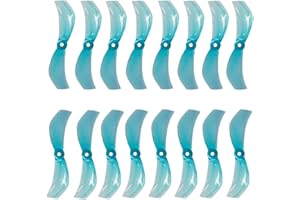 MEIVIFPV Gemfan 16Pcs 40mm 2-Blade Props 1610 Propeller 1.5mm Hole for FPV Racing Freestyle Tinywhoop Drones Like Mobula 7(Blue 8CW 8CCW)