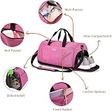KASIBON Gym Bag with Shoes Compartment Wet Pocket Pink Duffle Bag view 2