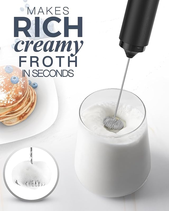 Mousseur à Lait Électrique, Rechargeable Mousseur a Lait, Portable Mini Mixeur pour Café/Café au Lait/Cappuccino/Chocolat Chaud — photo 3 sur 7
