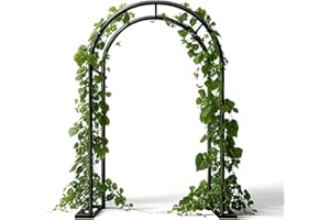 6.5ft 7.2ft 7.5ft 7.9Ft Metal Garden Arch Wedding Arbor for Climbing Plant Outdoor Party Decoration, Wide Sturdy Steel Trelli