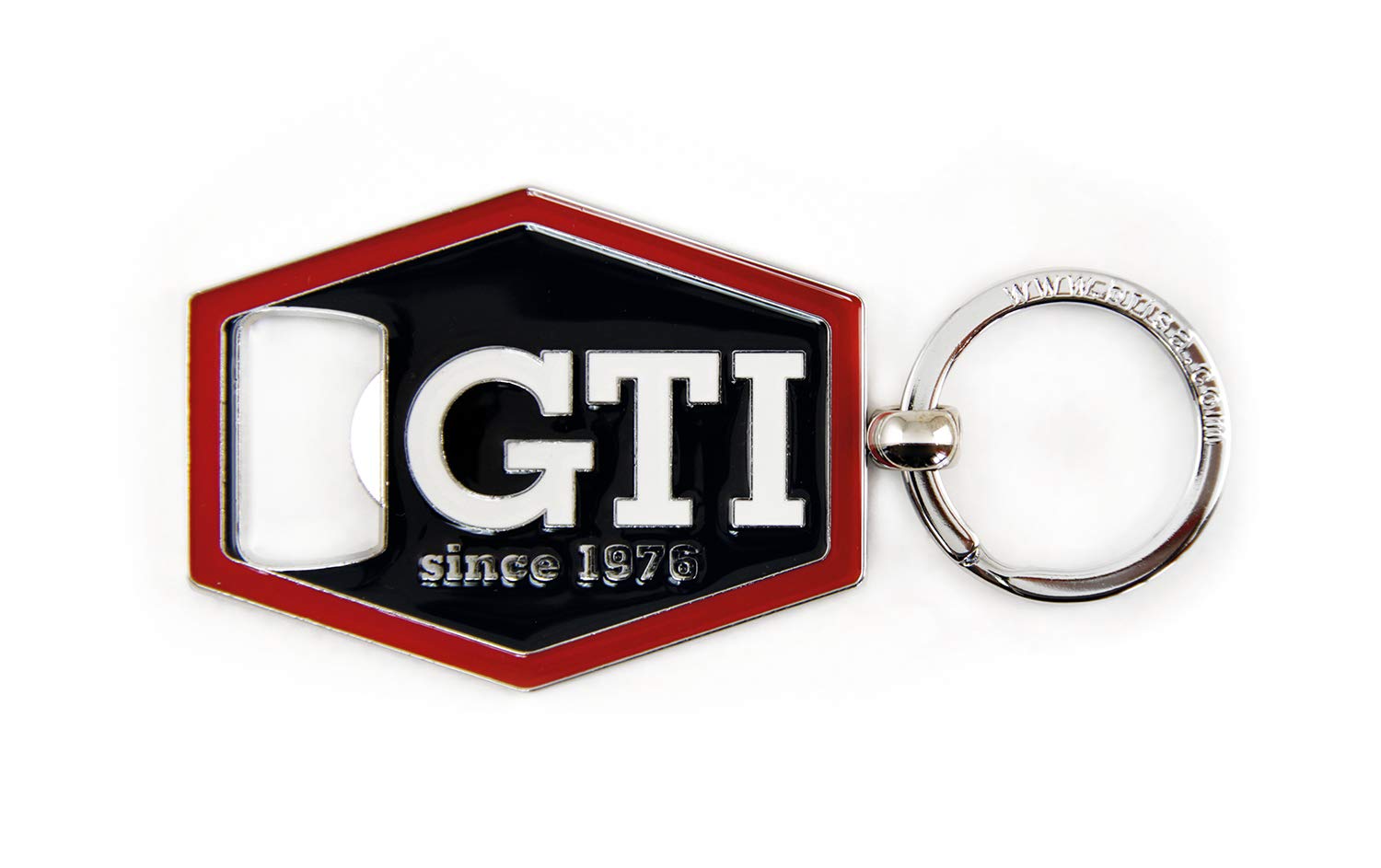 BRISA VW Collection - Volkswagen Keychain Ring Keychain Accessory Keyholder with Bottle Opener in GTI Design (Hexagon/Black)